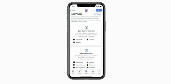 App Store Etiquettes Confidentialite