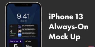 concept iphone 13 ecran always on
