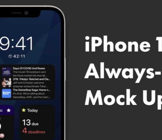 concept iphone 13 ecran always on