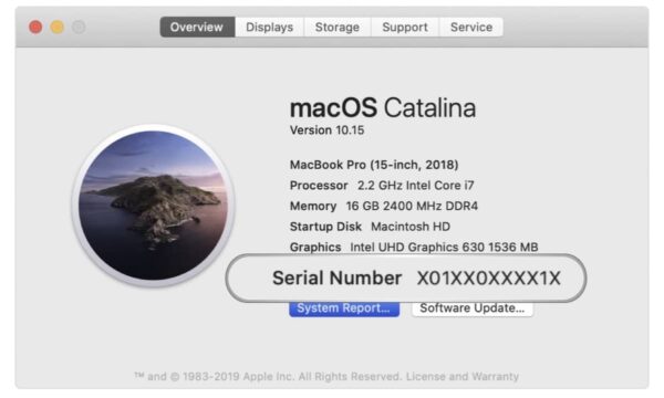 produits Apple, numéros de série aléatoires