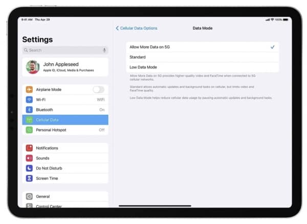 iPad Pro 2021, màj 5G
