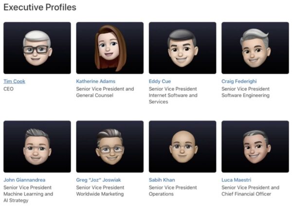 wwdc 21 dirigeants apple memoji