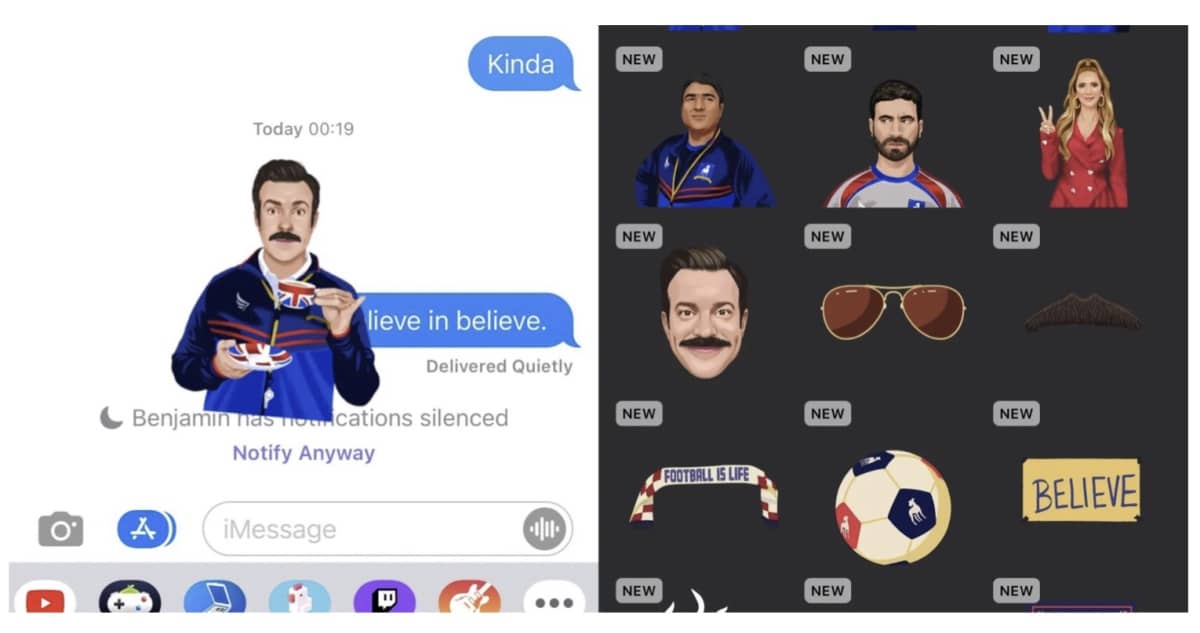 ted lasso pack autocollants imessage