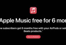 apple music 6 mois offert