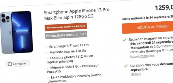 précommande iPhone 13, Boulanger, iPhone 13 Pro, iPhone 13 mini