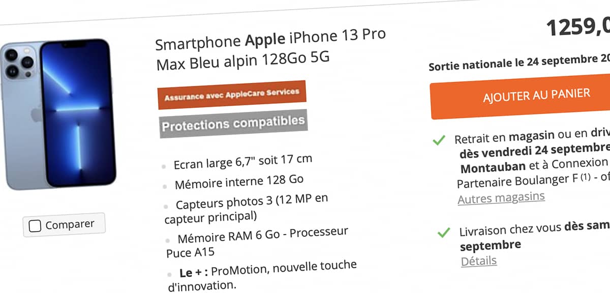preco iphone 13 boulanger