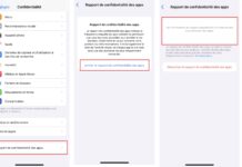rapport confidentialite apps ios 15 2