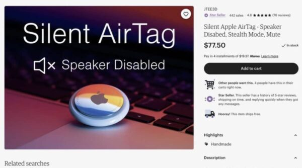 airtags silenciux ebay