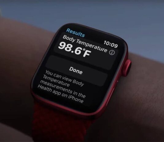 apple watch temperature corporelle