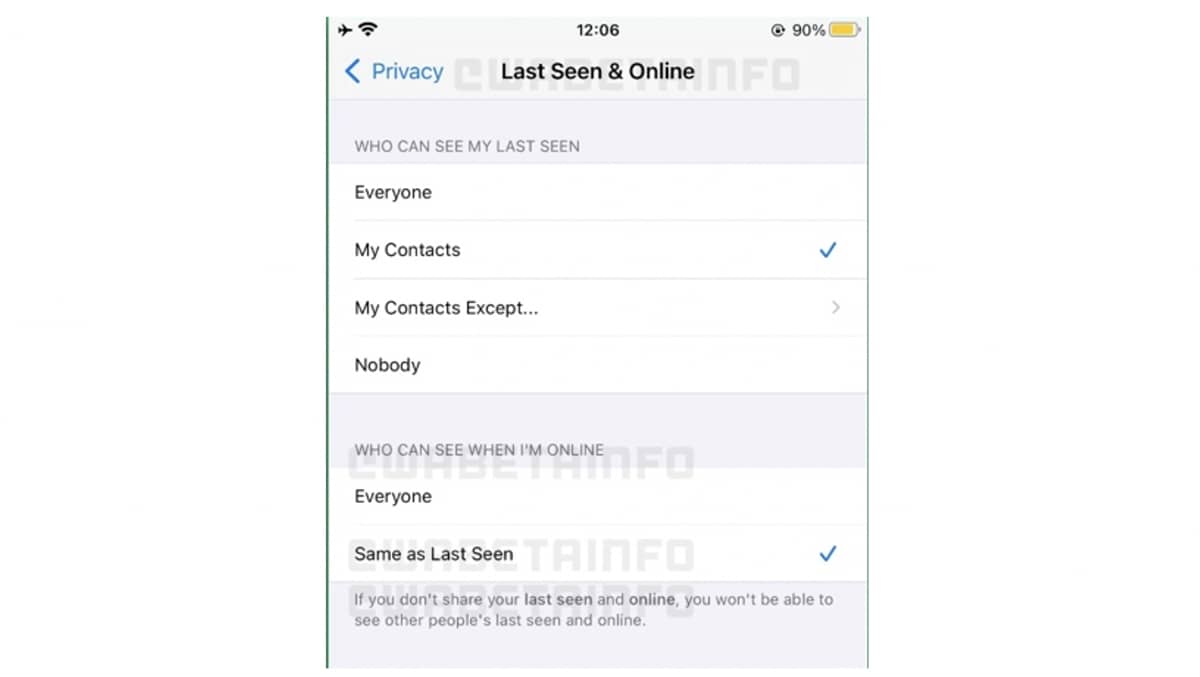 statut en ligne whatsapp