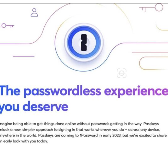 1password passkey 2023