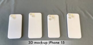 3d mock up iphone 15