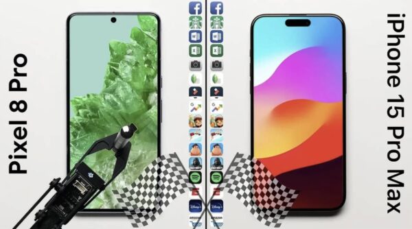 Test de vitesse, iPhone 15 Pro Max, Google Pixel 8 Pro