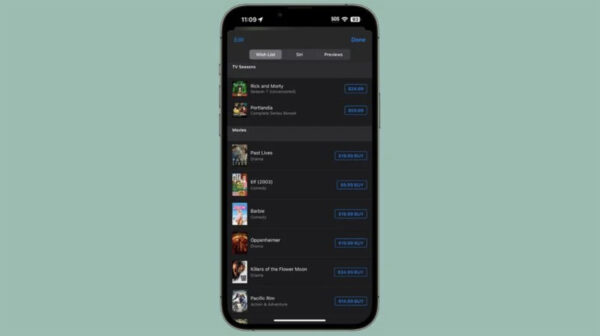 iOS 17.2, tvOS 17.2, listes de souhaits