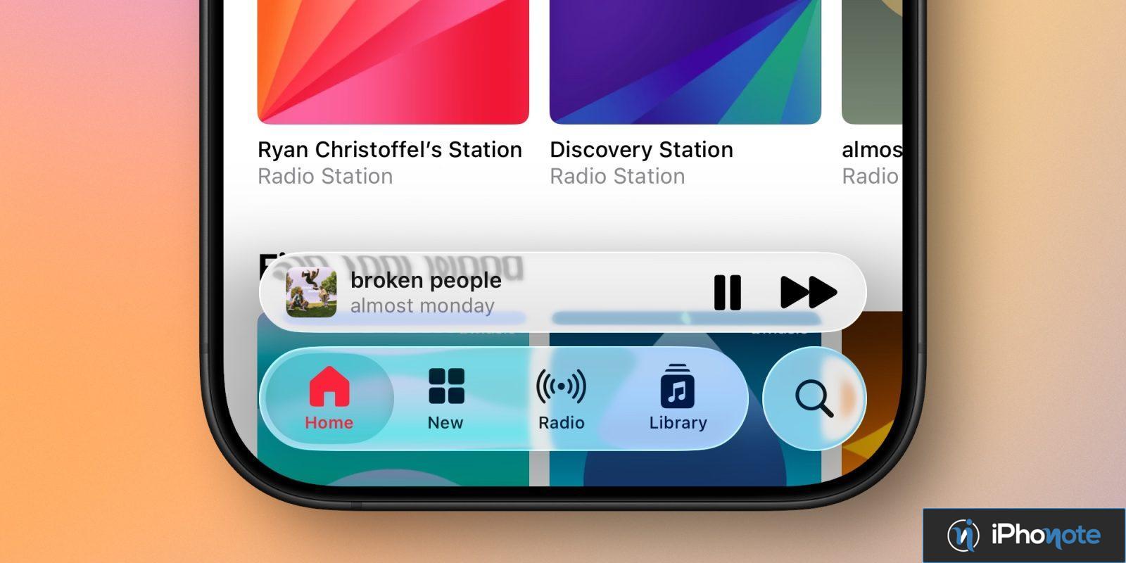 ios beta retour design liquid glass