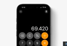 ios retour bouton clair calculatrice iphone