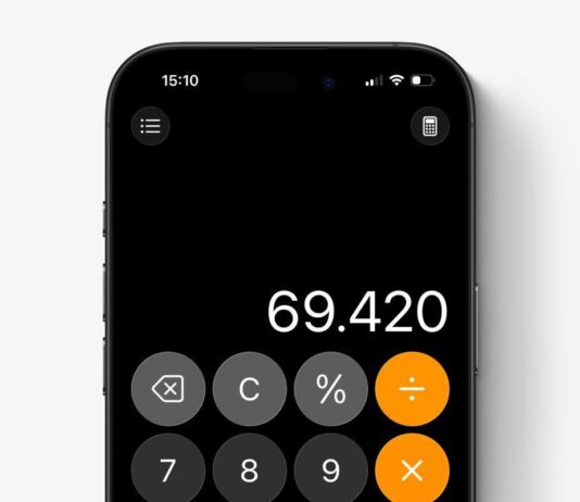 ios retour bouton clair calculatrice iphone