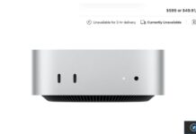 mac mini 599 desormais rupture stock