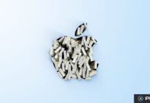 Logo Apple rempli de liasses de billets