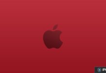 Apple annonce un don après le séisme de Kumamoto au Japon Logo Apple sur fond rouge uni