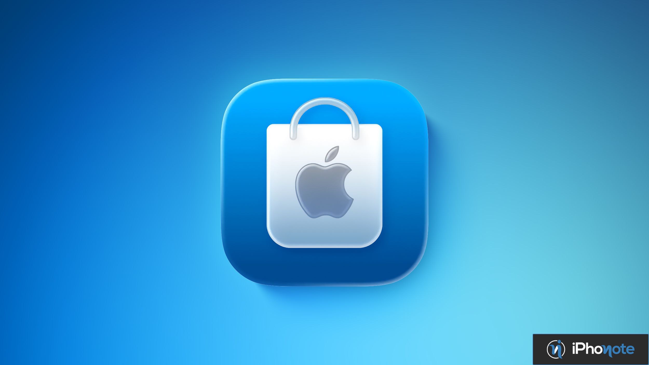 Icône de l’Apple Store sur fond bleu