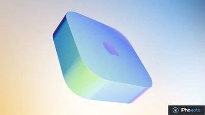 Rendu d’une Apple TV aux couleurs irisées