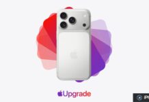 Apple assure qu’Apple Upgrade ne bridera pas un appareil en cas d’impayé Rendu d’un iPhone avec le logo Apple Upgrade