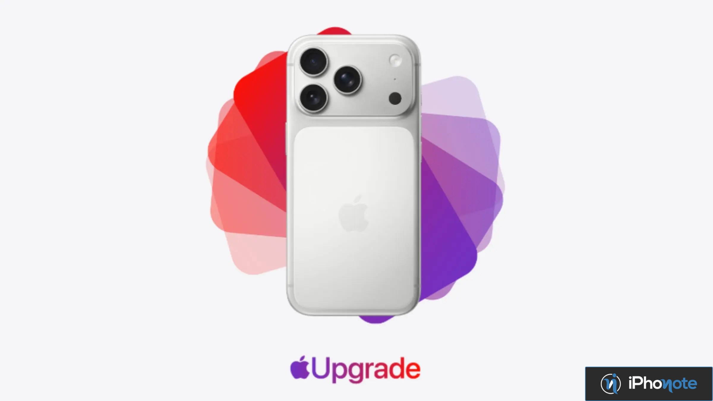 Rendu d’un iPhone avec le logo Apple Upgrade