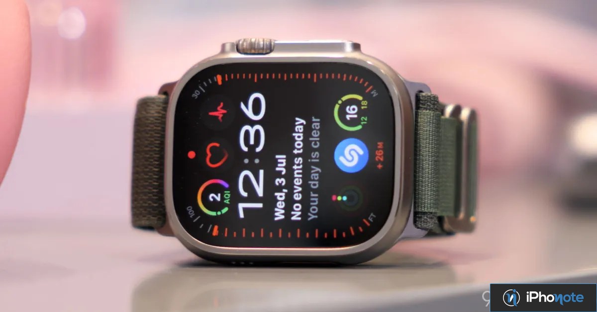 Montre Apple Watch affichée en gros plan