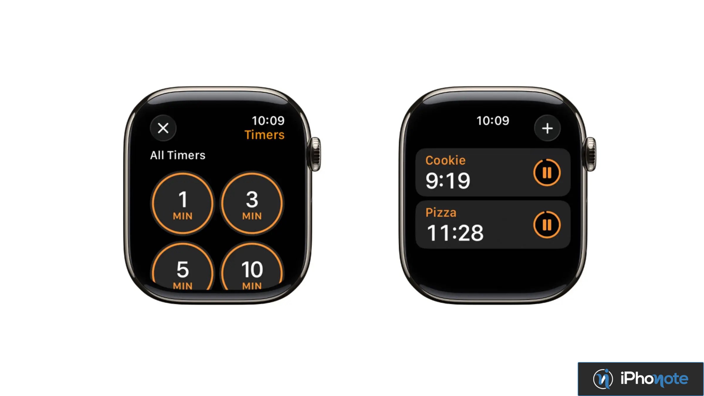 Montres Apple affichant des minuteurs en cours