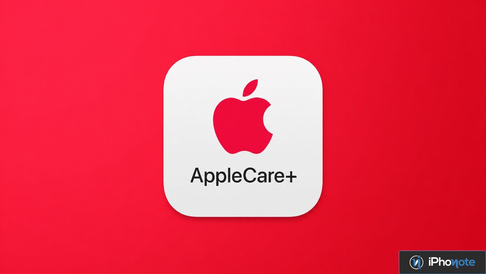 Icône AppleCare+ sur fond rouge