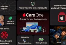 Visuel AppleCare One avec plusieurs produits Apple couverts