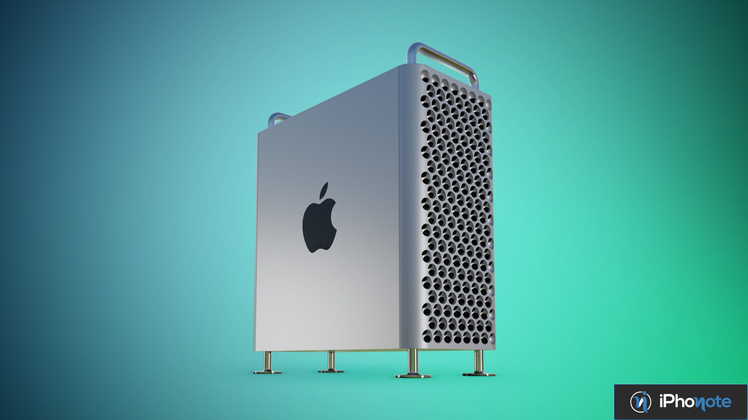 Rendu d’un Mac Pro Apple sur fond dégradé