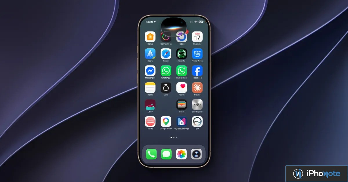 iPhone affichant une icône Siri sur l’écran d’accueil