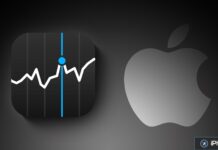 Icônes Apple et graphique de cours en hausse