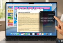 Un MacBook tactile se rapprocherait, avec OLED et 5G au programme MacBook tactile affichant une présentation et Siri