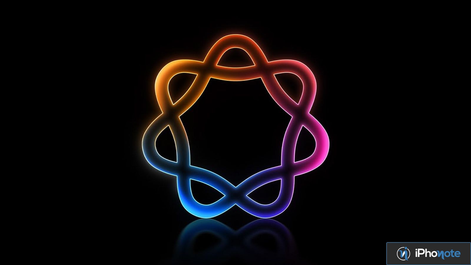 Logo Apple Intelligence multicolore sur fond noir