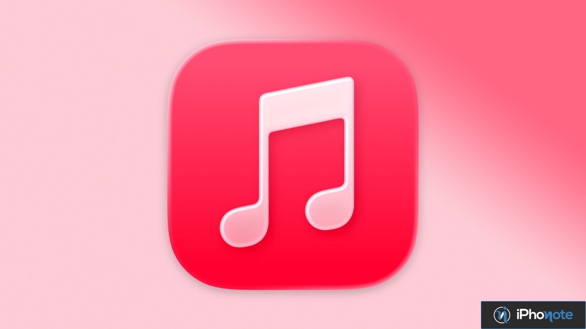 Icône Apple Music sur fond rose