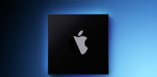 Mac mini Apple Silicon sur fond bleu