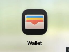 Icône Apple Wallet sur fond flou