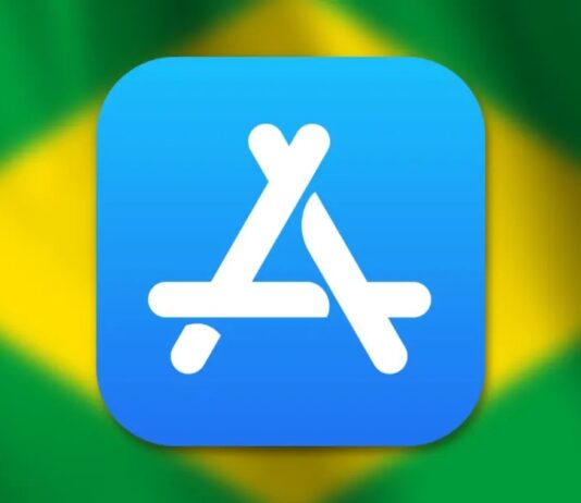 Brésil : l’App Store visé par une enquête sur des apps de paris camouflées Icône de l’App Store sur fond du drapeau brésilien