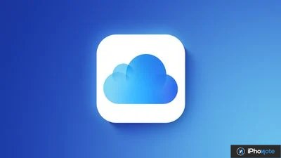 Icône iCloud sur fond bleu dégradé