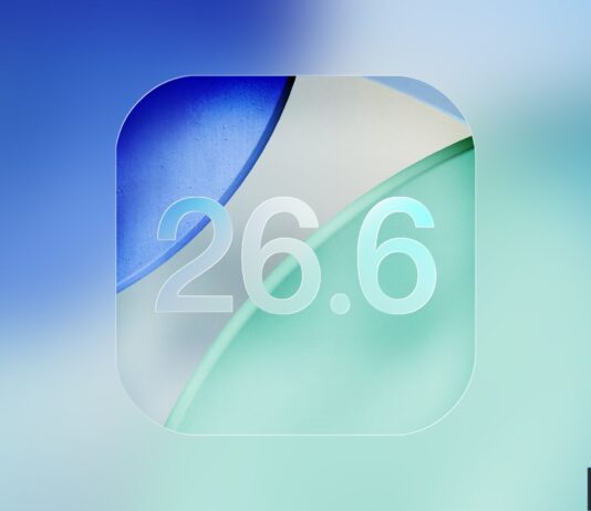 Icône Apple 26.6 sur fond dégradé bleu vert