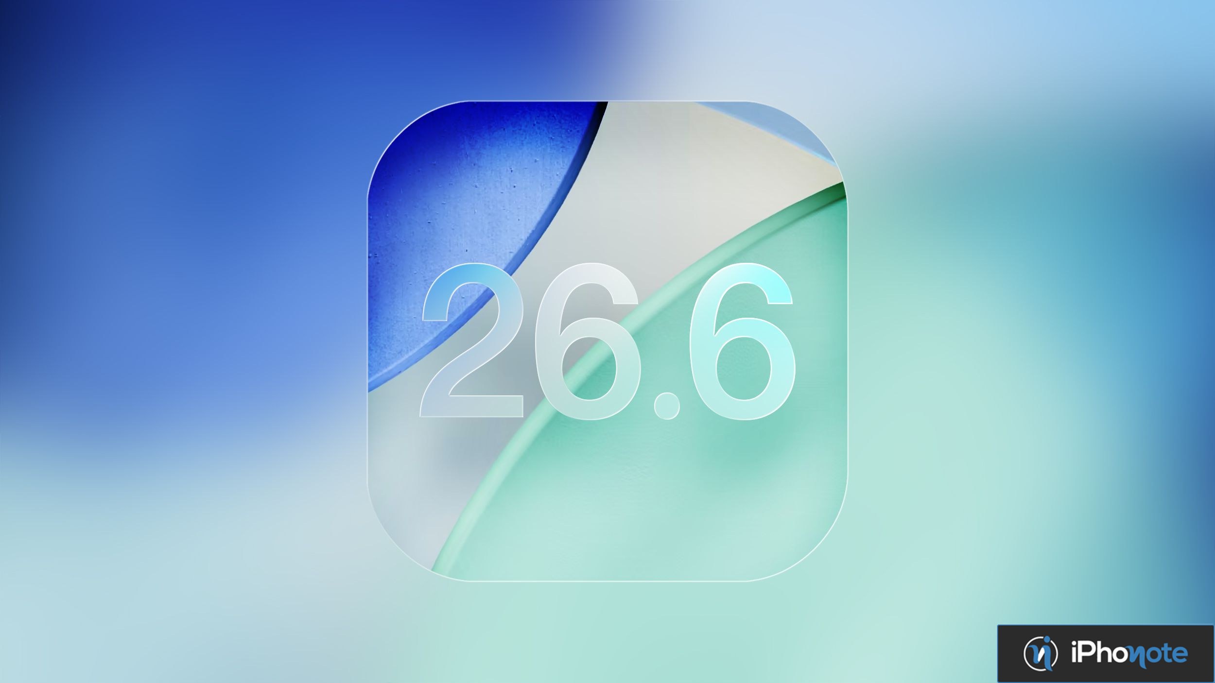 Icône Apple 26.6 sur fond dégradé bleu vert