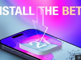 Illustration d’un iPhone avec texte « Install the Beta »