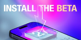 Illustration d’un iPhone avec texte « Install the Beta »