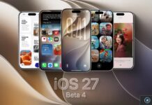 iOS 27 beta 4 arrive chez les développeurs, Apple poursuit les tests Montage de plusieurs iPhone illustrant iOS 27 beta 4