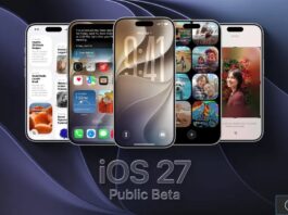 iOS 27 en bêta publique : Siri boosté à l’IA, interface retouchée et iPhone plus réactif Montage d’iPhone présentant iOS 27 public beta