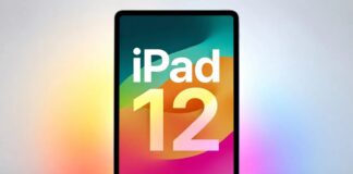 Rendu d’un iPad 12 sur fond coloré