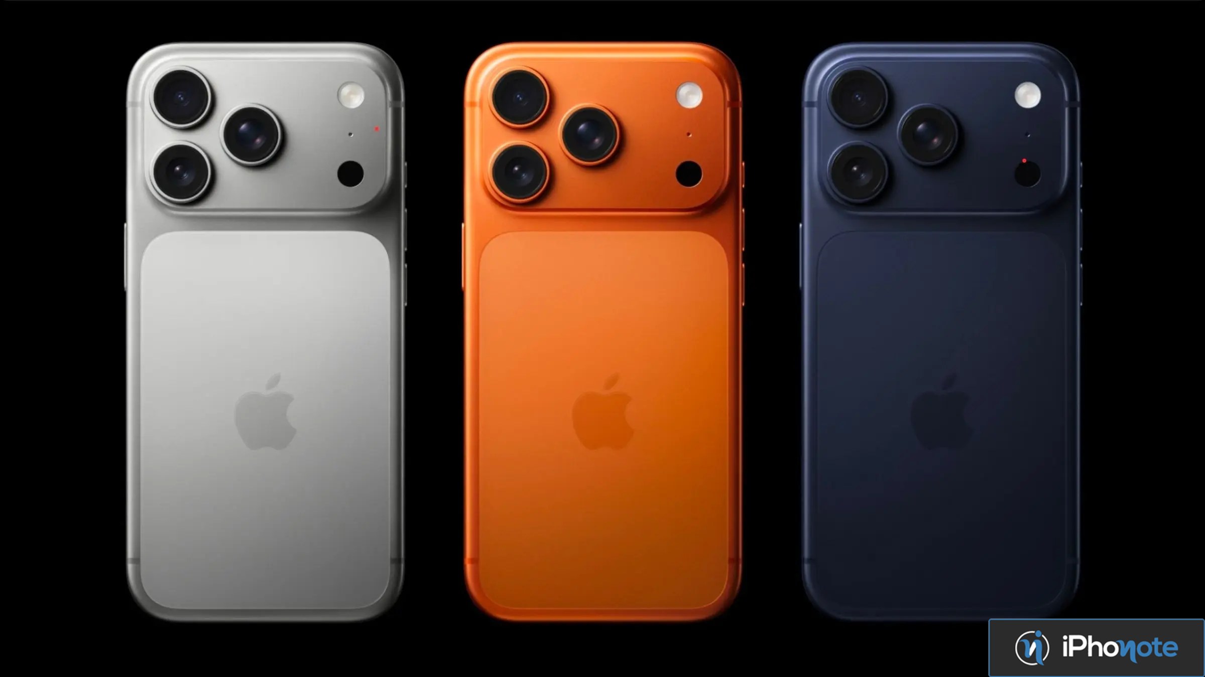 Trois iPhone Apple montrés de dos en différentes couleurs